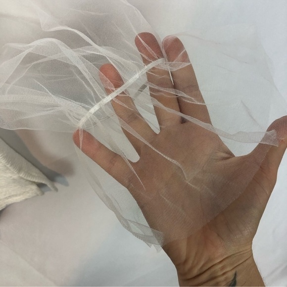 French Connection Long Sheer Sleeve White Blouse Top S - Picture 8 of 10